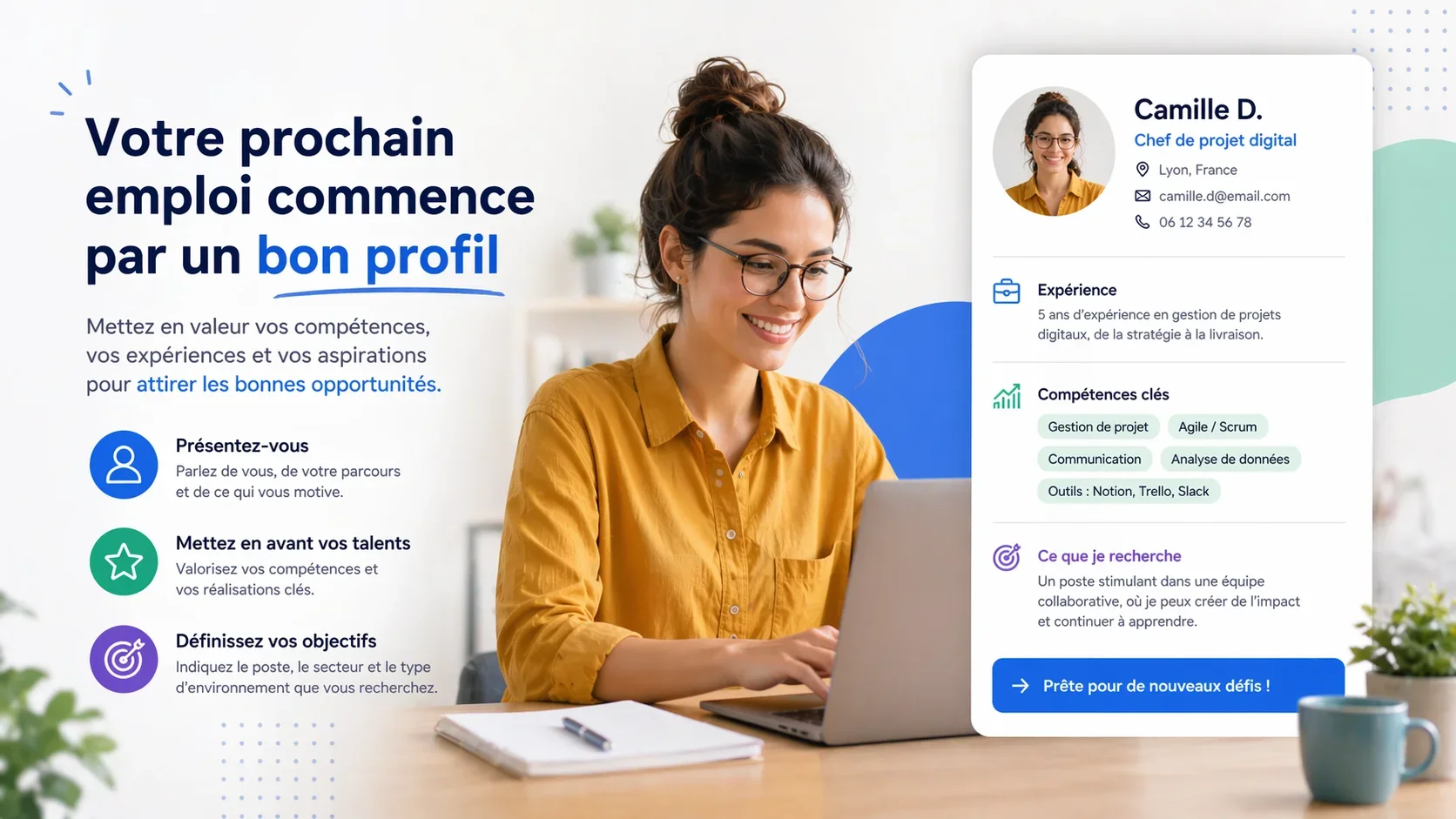 Profil candidat mis en valeur sur Jobinity